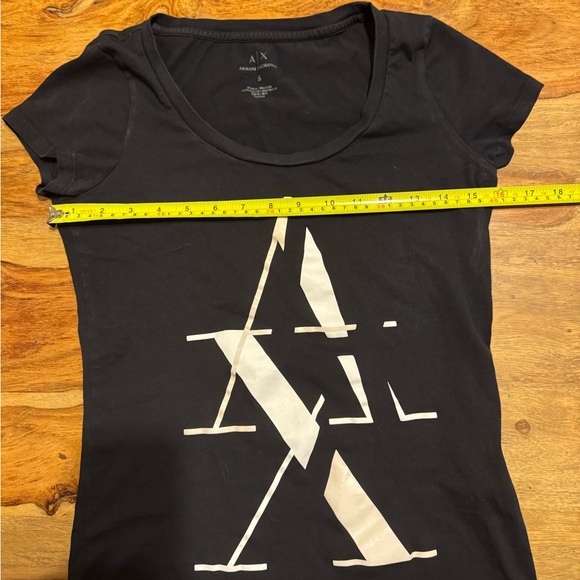 Armani Exchange Black Logo Scoop Neck Tee size S in like new condition - Picture 4 of 6
